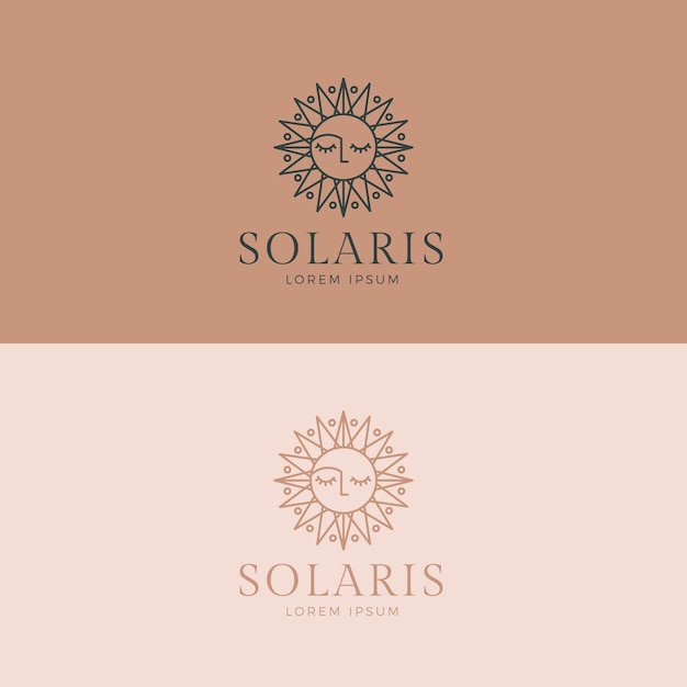 flat design sun logo design