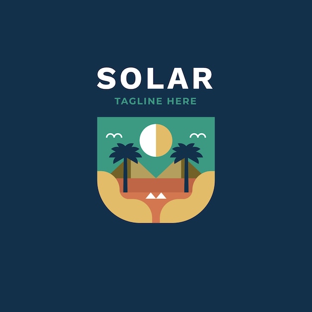 Flat design sun logo template