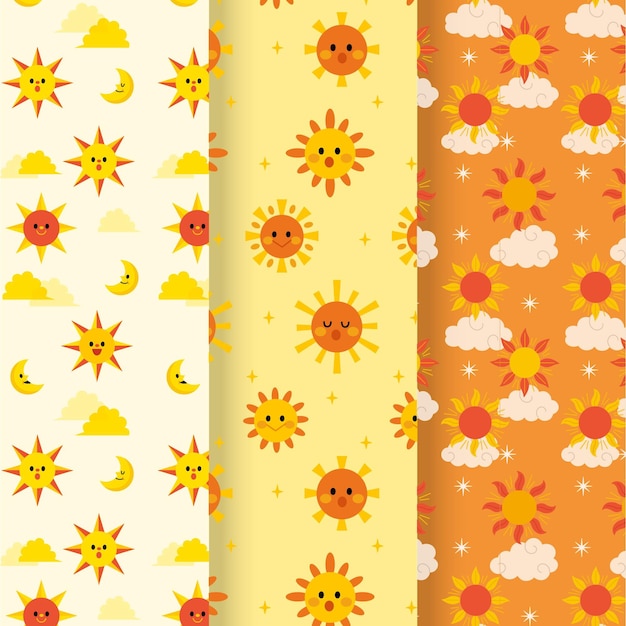 Flat design sun pattern