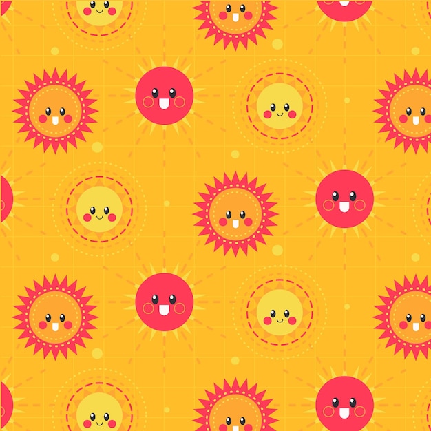 Vector flat design sun pattern