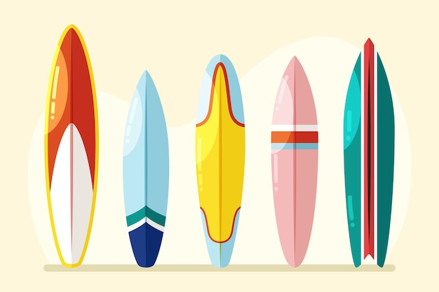 Vector flat design sup board collection