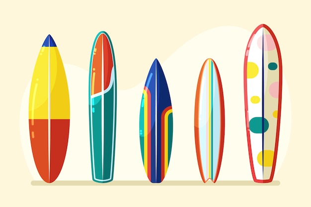 Vector flat design sup board collection