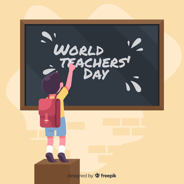 Flat design teachers day background