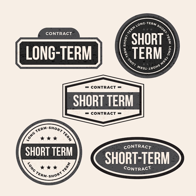 Vector flat design term label collection