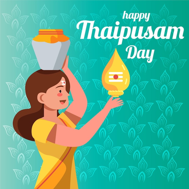 Vector flat design thaipusam festival