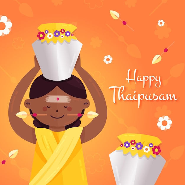 Flat design thaipusam