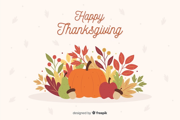 Flat design thanksgiving background