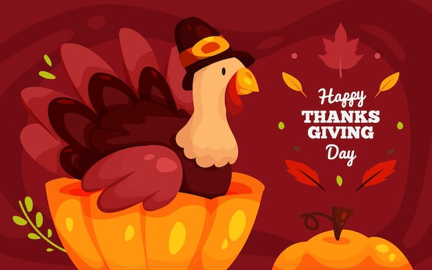 Vector flat design thanksgiving background