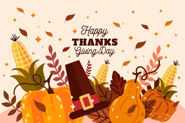 Vector flat design thanksgiving background