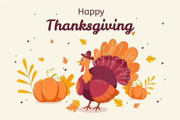 Vector flat design thanksgiving background