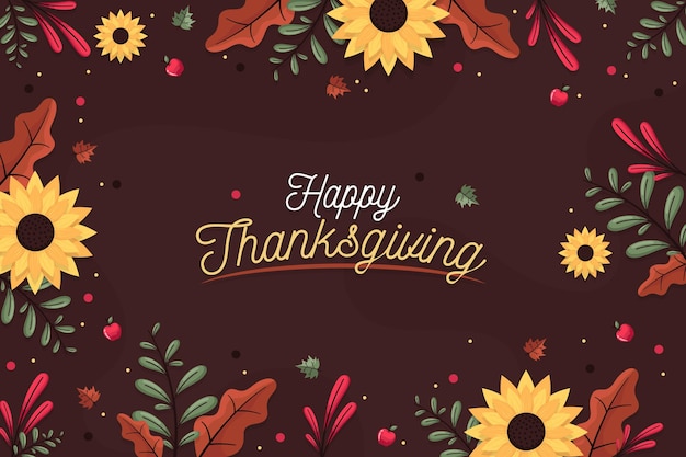 Flat design thanksgiving background