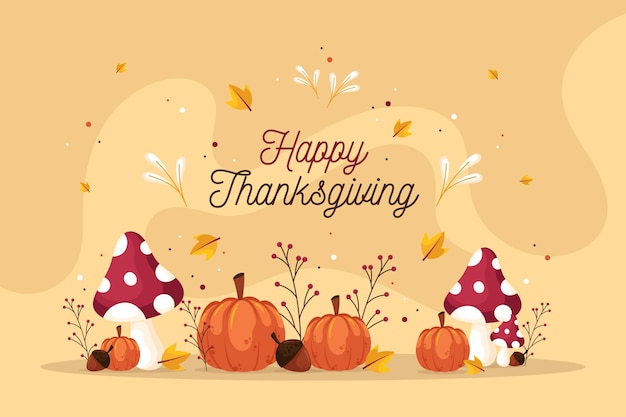 Flat design thanksgiving background