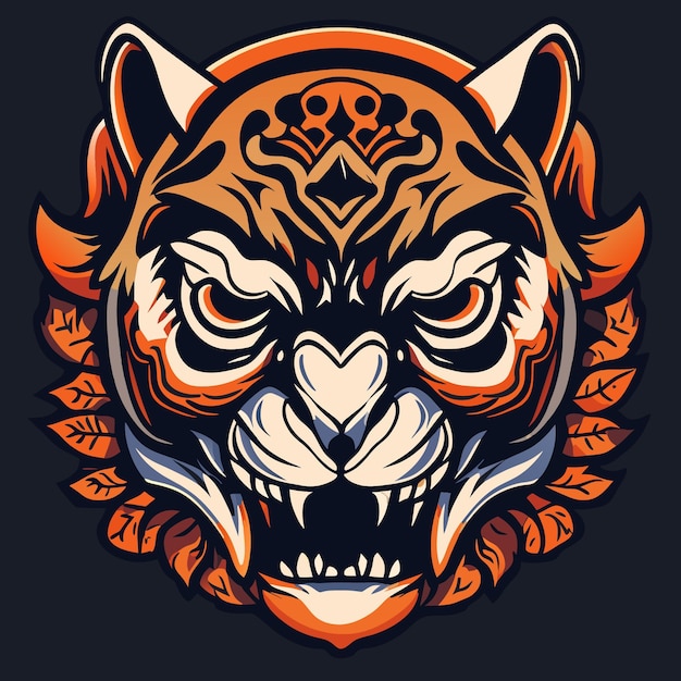 Flat design tiger skull vector pack