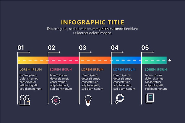 Infografica timeline design piatto