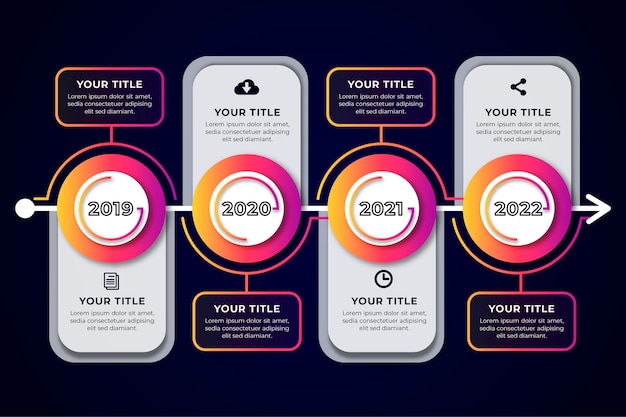 Flat design timeline infographic