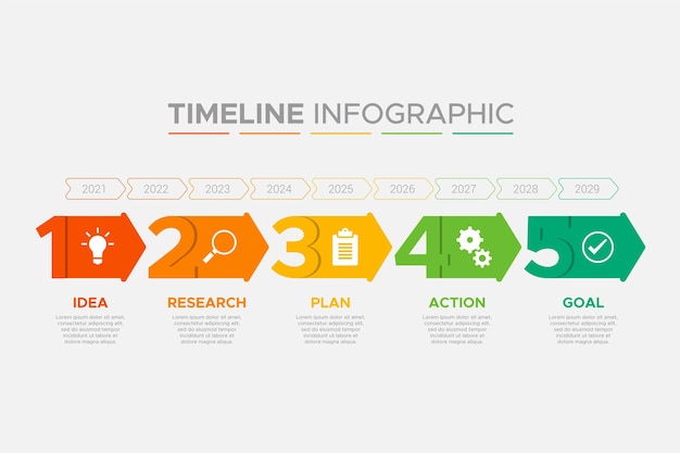 Flat design timeline infographic