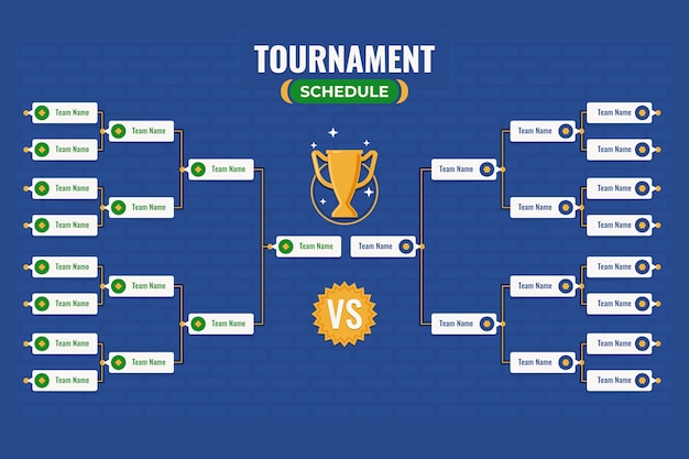 Vector flat design tournament schedule template