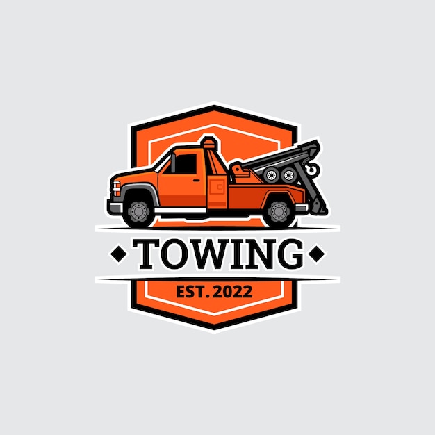 Vector flat design towing logo template