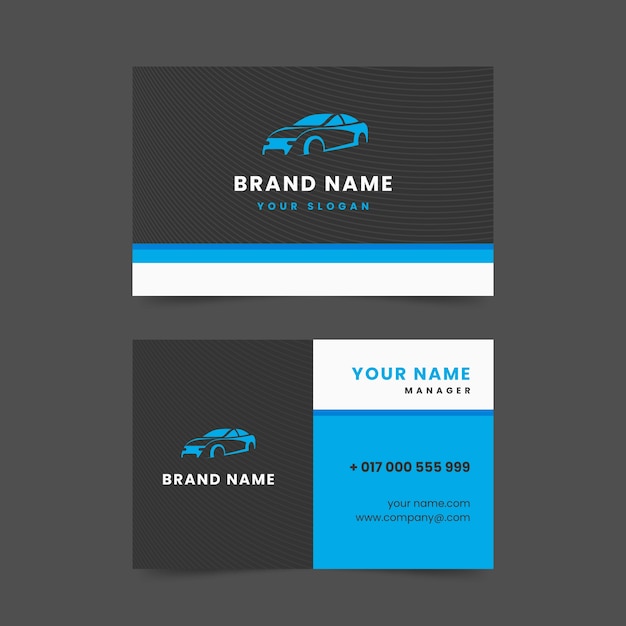 Vector flat design transport business card template