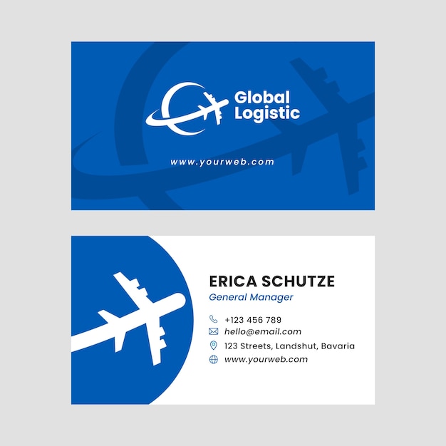 Vector flat design transport business card