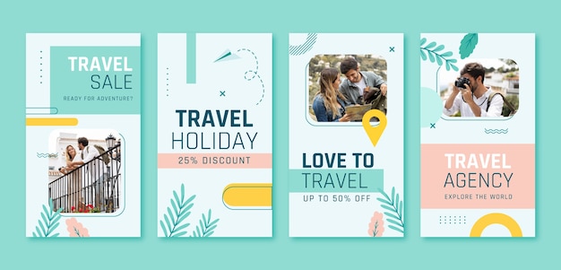 Vector flat design travel agency template