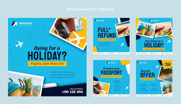 Flat design travel ig post