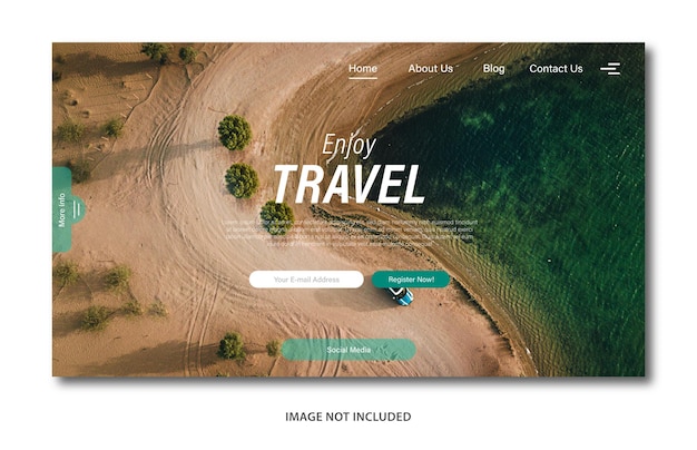 Flat design travel landing page template