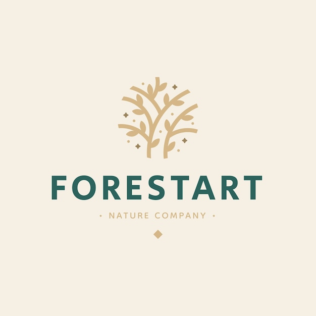 Flat design tree service logo template