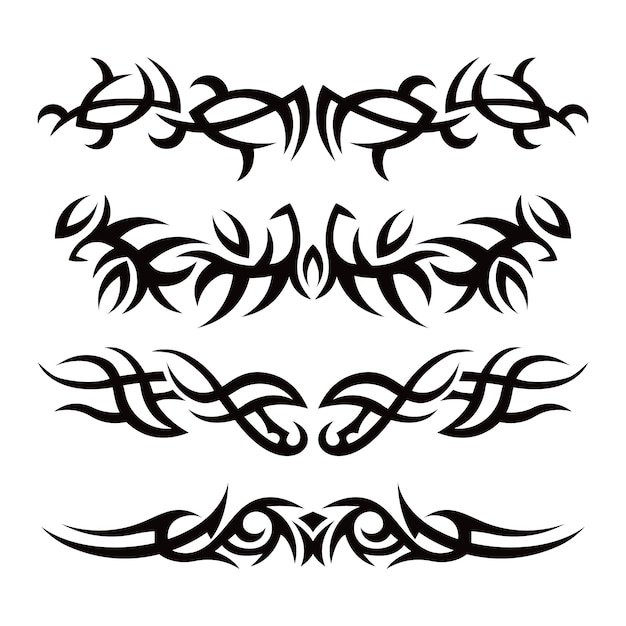 Vector flat design tribal tattoo border element