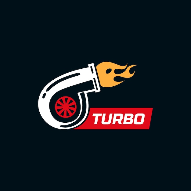 Design piatto con logo turbo