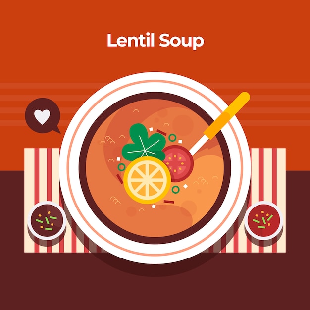 Vector flat design turkish food illustration