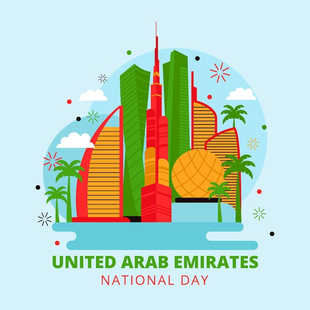 Flat design united arab emirates national day