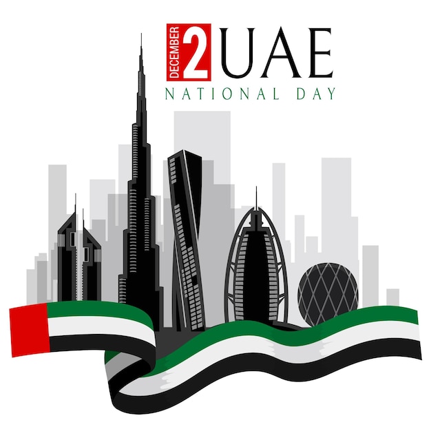 Vector flat design united arab emirates national day