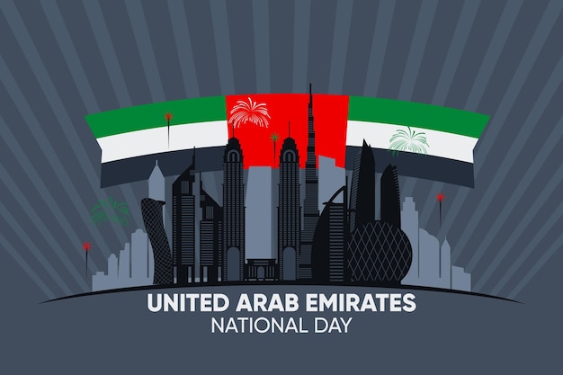 flat design united arab emirates national day