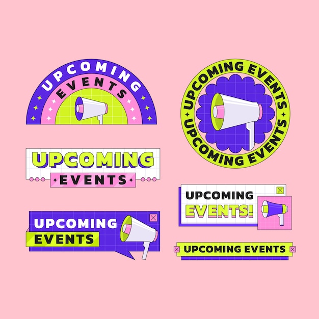 Vector flat design upcoming events collection