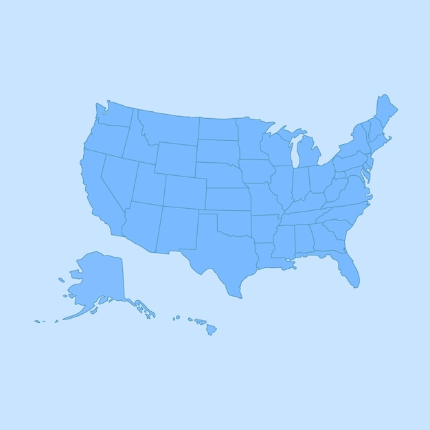 Flat design usa outline map