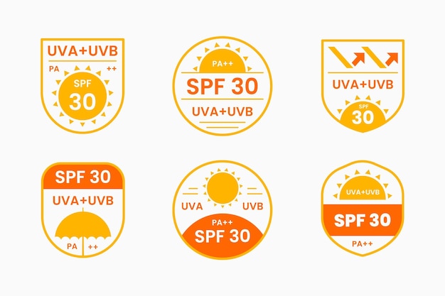 Vector flat design uv badge collection