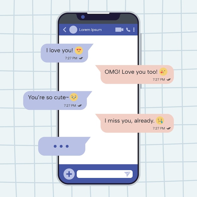 flat design vector chat messenger smartphone emoticon smiley set collection