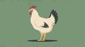 Vector flat design vector chicken quirky illustration