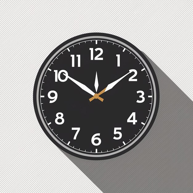 Flat Design Vector Clock on White Background