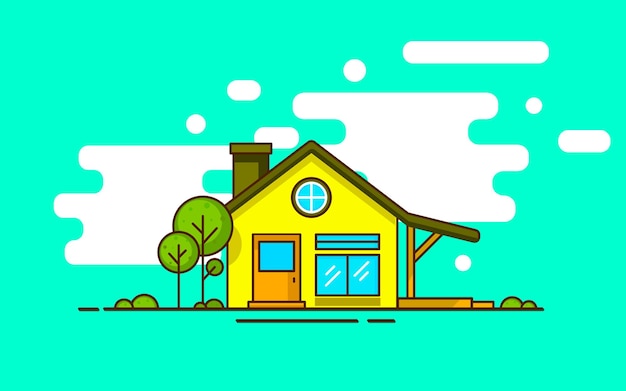 Flat design Vector concept illustration house