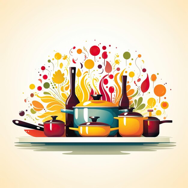 Vector flat design vector culinary design on white background