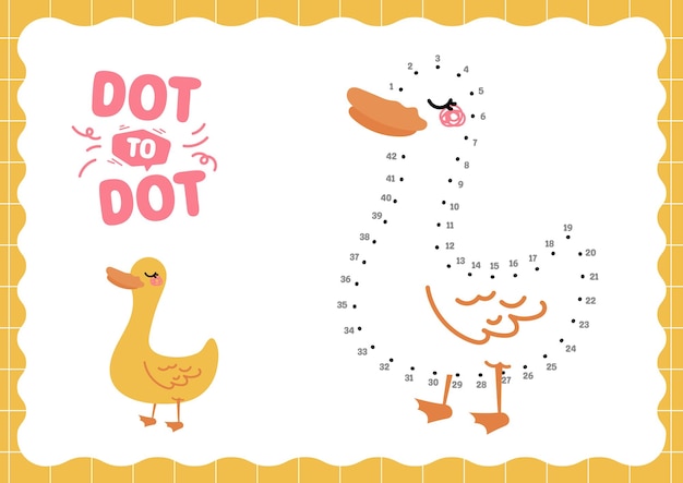 flat design vector cute colorful number dot to dot coloring printable for kids activity