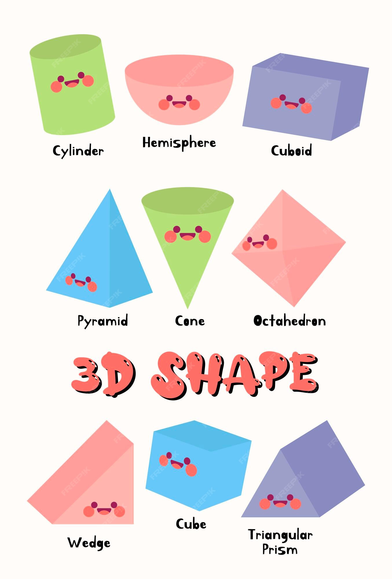 Vetor do Stock: Learn basic 2D shapes with their vocabulary names in  English. Colorful shape flash cards for preschool learning. Illustration of  a simple 2 dimensional flat shape symbol set for education.