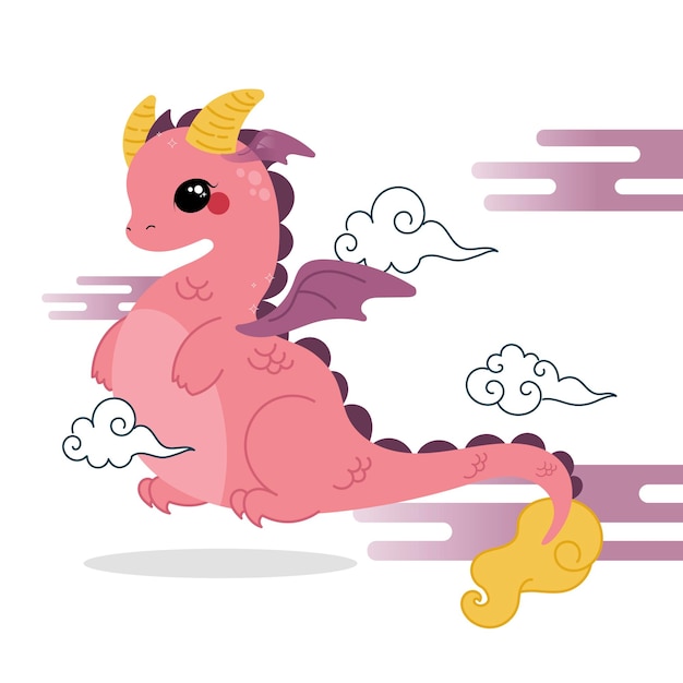 flat design vector dragon illustration wallpaper