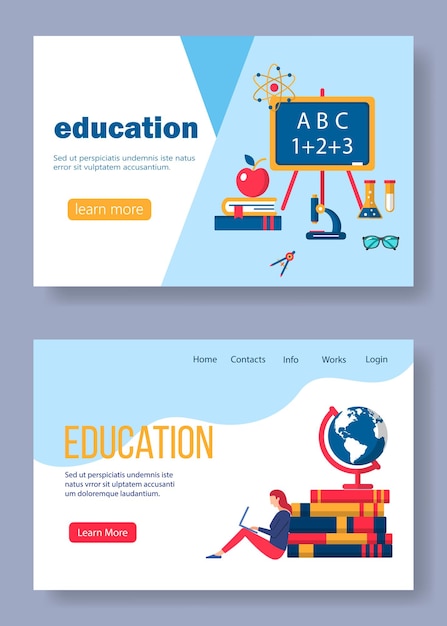 flat design vector illustration concepts of education and online learning