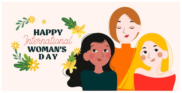 flat design vector international women's day