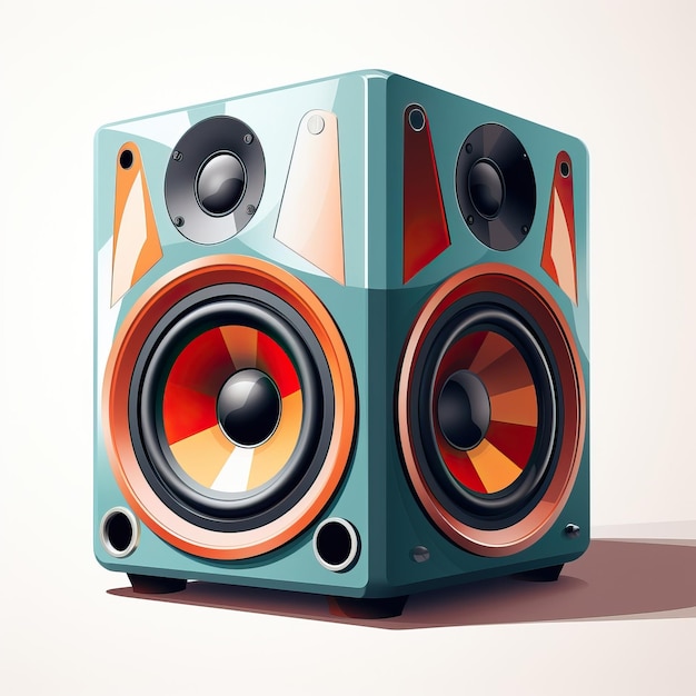 Flat Design Vector Speaker Design On White Background