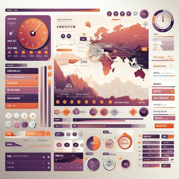 Flat design vector user interface elements on white backgro