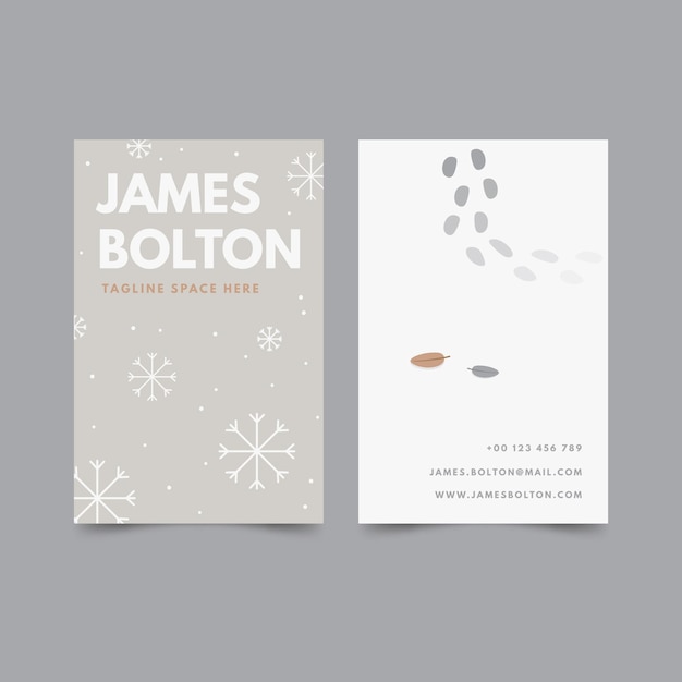 Flat design vertical double sided business card